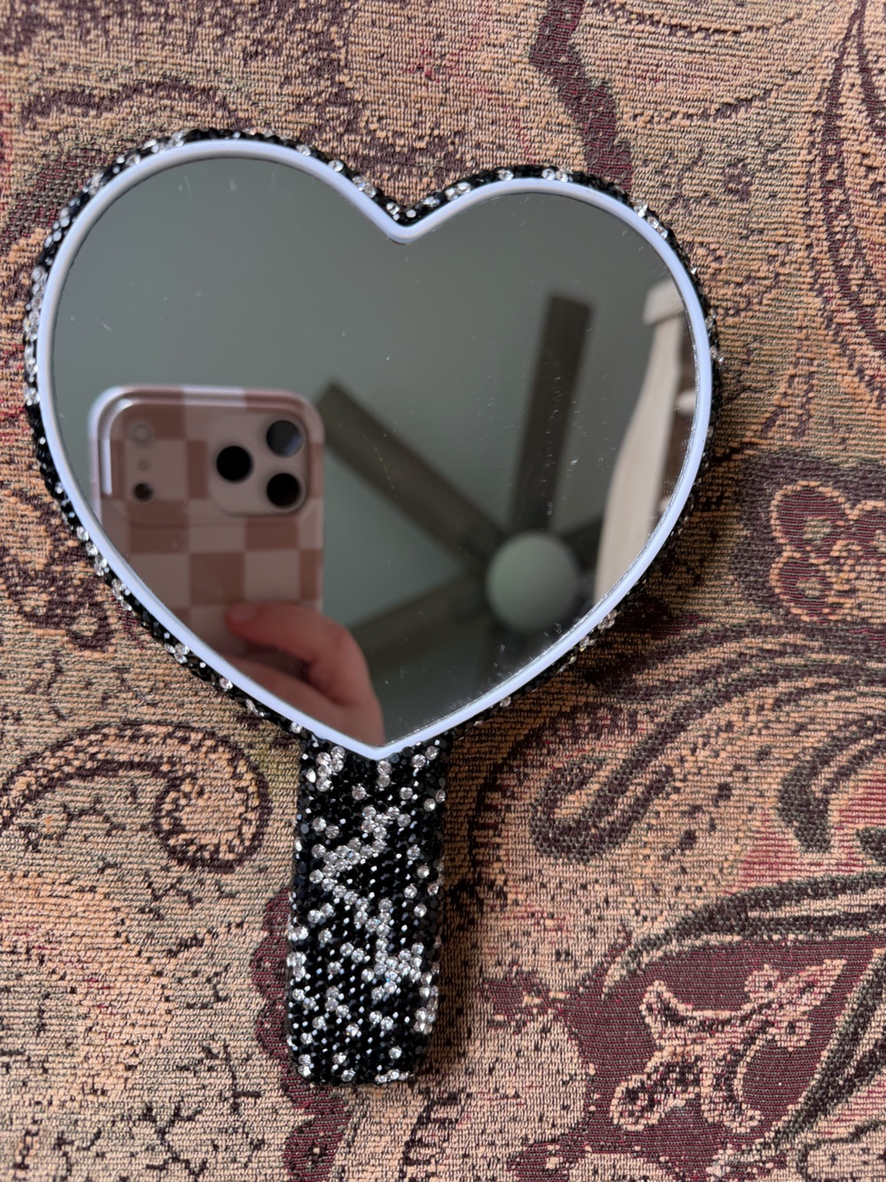 Handmade Hello Kitty Rhinestone Hand Mirror - Picture 2 of 2